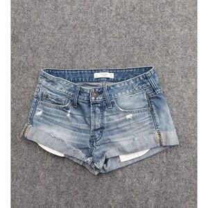 Abercrombie & Fitch Denim Shorts womens 25 Cuffed Distressed Low Rise 2"